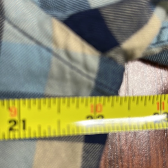 Men's Frank and Oak Plaid Blue Flannel Shirt size Large - Picture 4 of 6